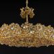 Chandelier in gilded brass and crystal glass inlaid by Palwa, Germany, 1970s.
