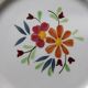 3 dessert plates earthenware Salins France hand-painted