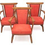 3 old armchairs
