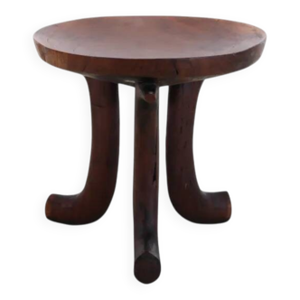 Grand tabouret africain sculpté à la main, provenant d'Éthiopie