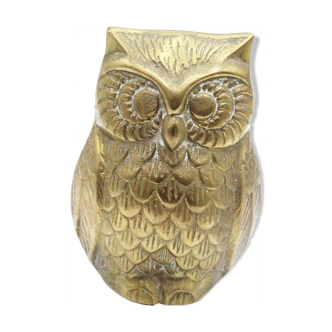 Ancient brass owl statue