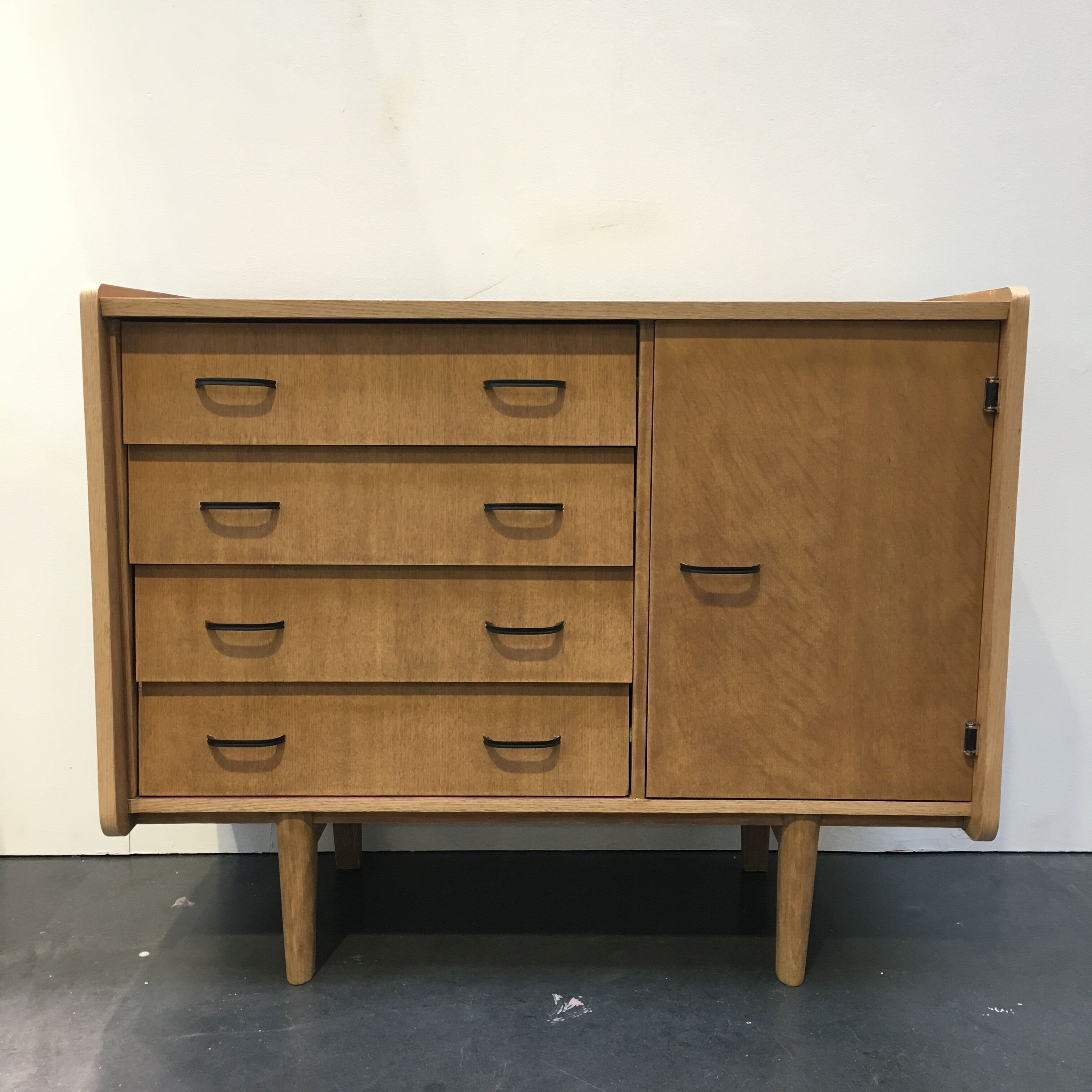 50s vintage oak chest of drawers