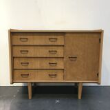 50s vintage oak chest of drawers
