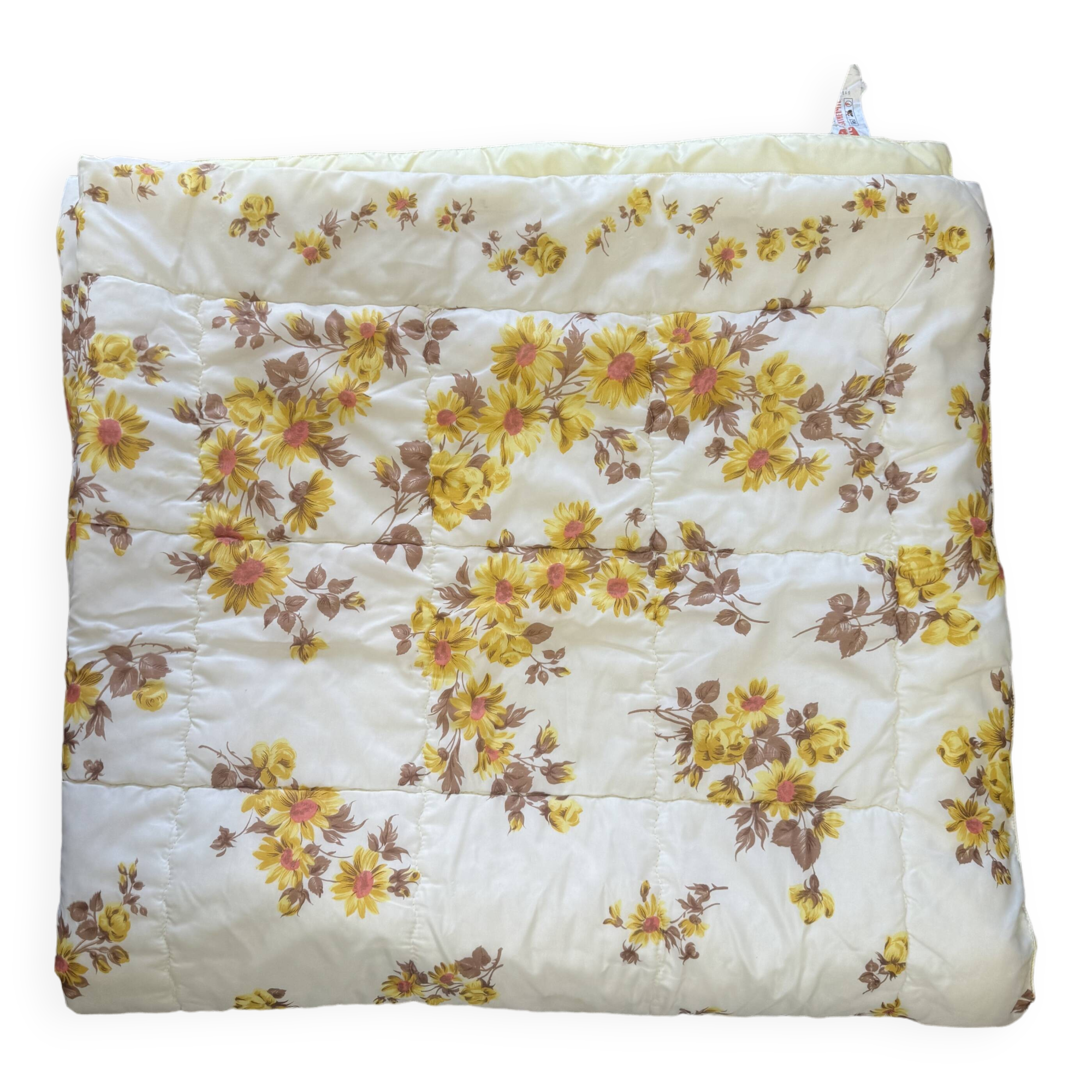 Couverture à fleurs vintage 70s