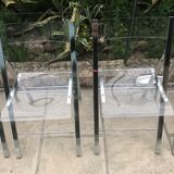 Vintage plexiglass folding chairs