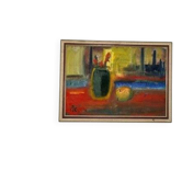 Swedish oil on canvas “still life” by åke carlsson, vintage & framed
