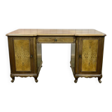 1950s English desk in walnut and oak