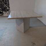 Square travertine coffee table, 1970s.