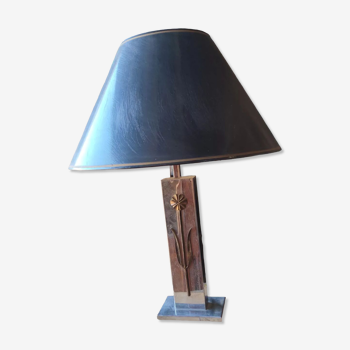 Lampe en métal chromé et bronze vers 1970