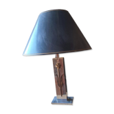 Lampe en métal chromé et bronze vers 1970