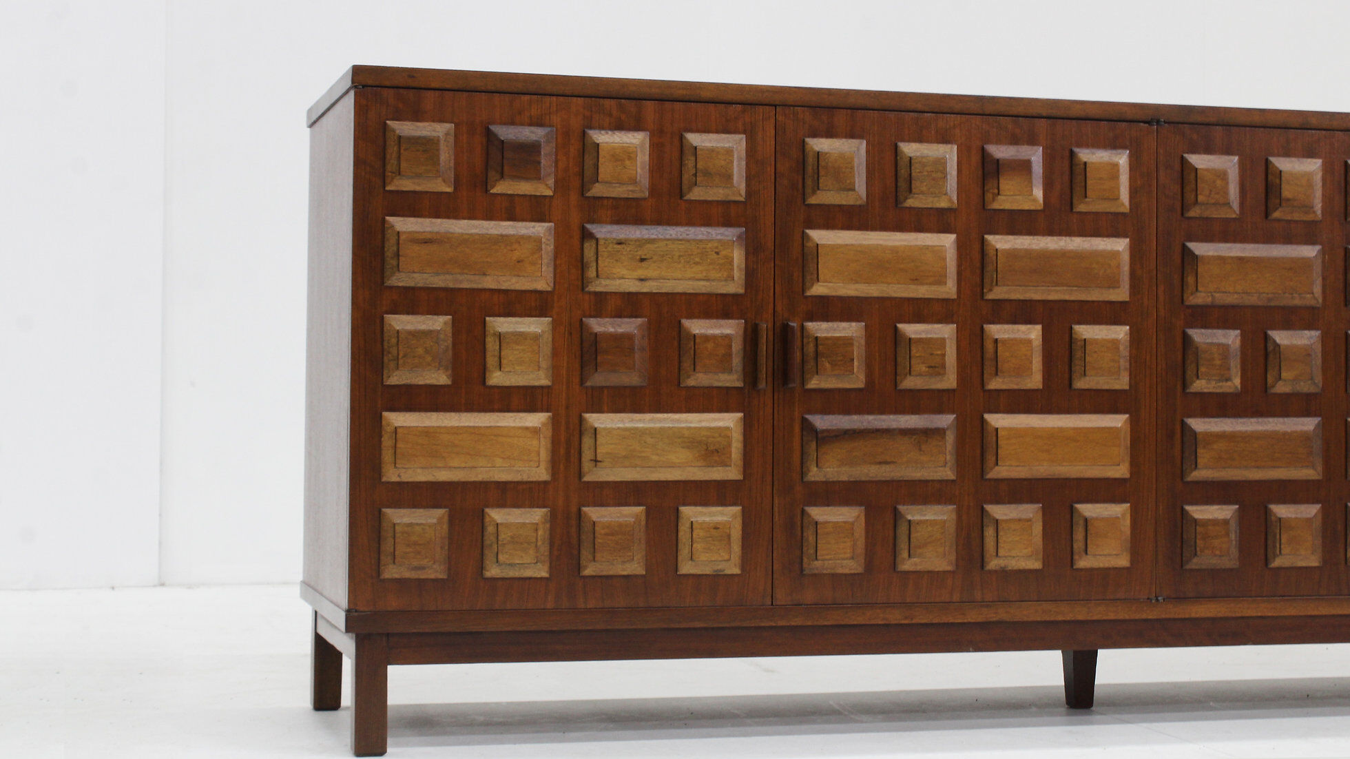 Vintage Spanish brutalist sideboard credenza
