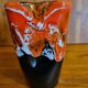 Vintage Vallauris 70s orange red and brown vase