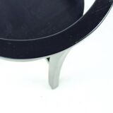 Set Of 4, Black Oak Dining Chairs, Czechoslovakia 1930s