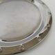 Plat de service rond en métal argenté vintage moderniste