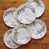 6 assiettes à dessert en porcelaine ancienne H&C, Maison Ragot Lilles début XXe