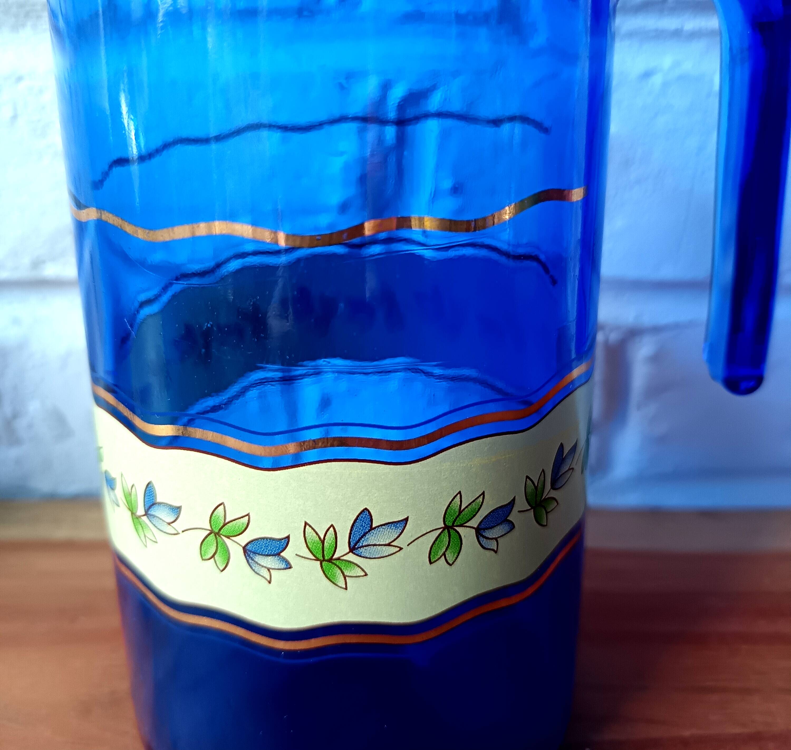 Vintage Cobalt Blue Orangeade Set