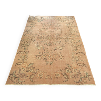 Rustic turkish rust 190x290 oushak area rug muted, rug living room -rose gold rug moon.108