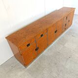 Vintage italian burl wood credenza, 1970s