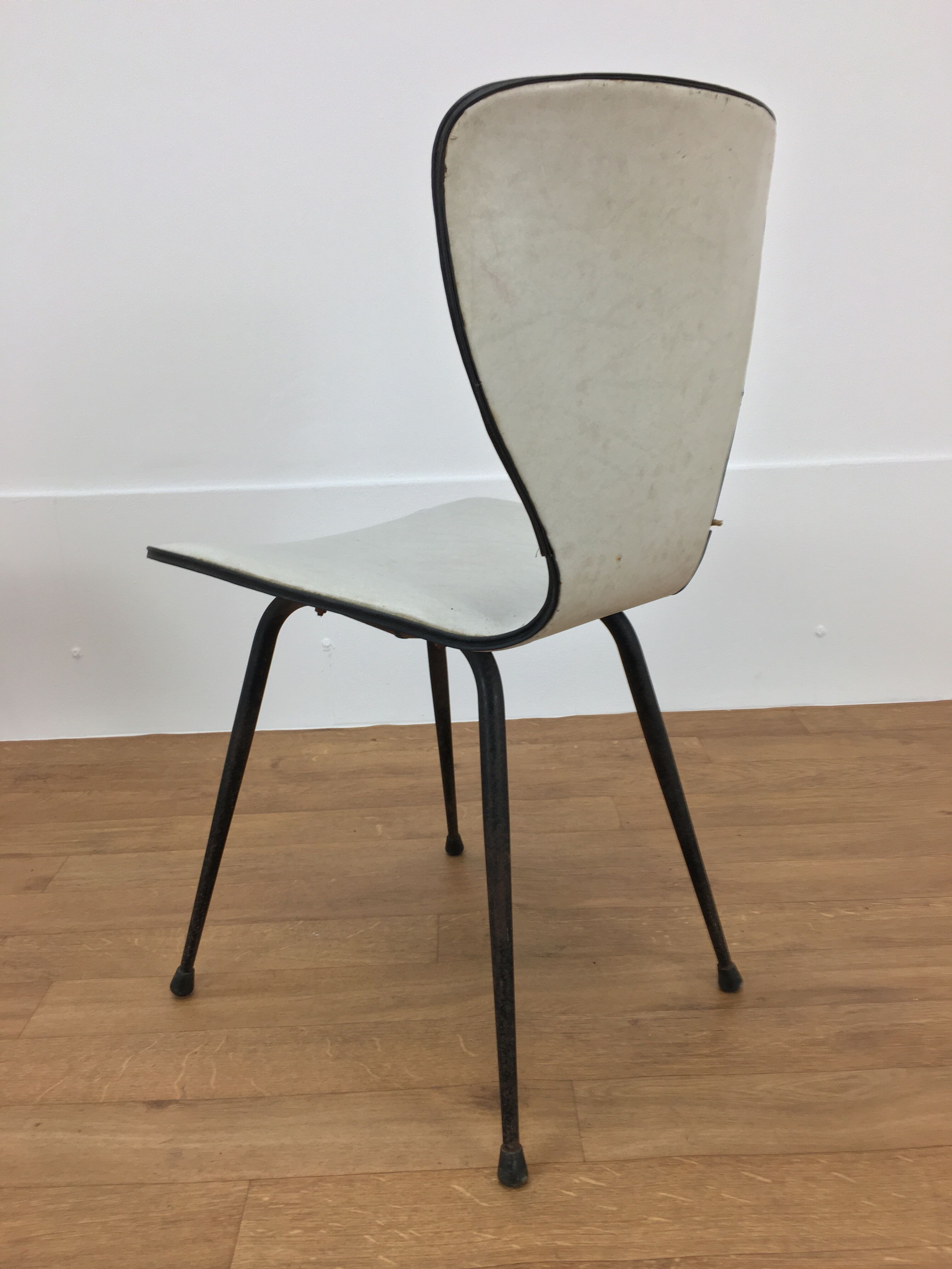 Pair of skai and metal chairs 1950