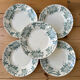 Set of 5 antique deep plates "Terre de Fer"
