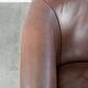 Unique set of two cognac-coloured cow leather club armchairs
