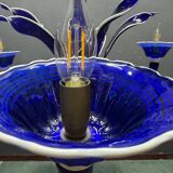 Vintage Blue and White Murano Chandelier, Italy, 1980s