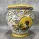 Pot/Cachepot. Italian Renaissance Majolica ceramic. Asiatic style