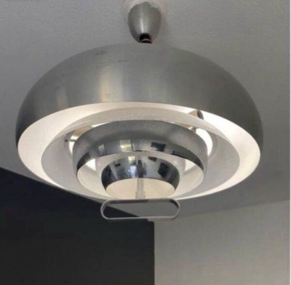 Large suspension luminaire space age alu brossé mobilier design luminaires 70