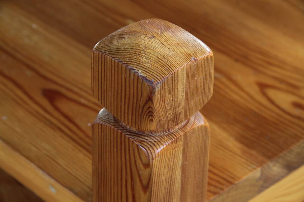 Pair of vintage chunky solid pine bedside tables, Denmark, 1970s