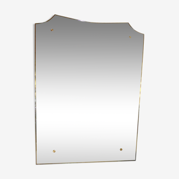 Miroir biseauté années 70 asymétrique H89 x L70 cm