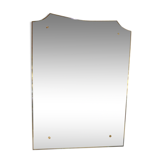 Miroir biseauté années 70 asymétrique H89 x L70 cm
