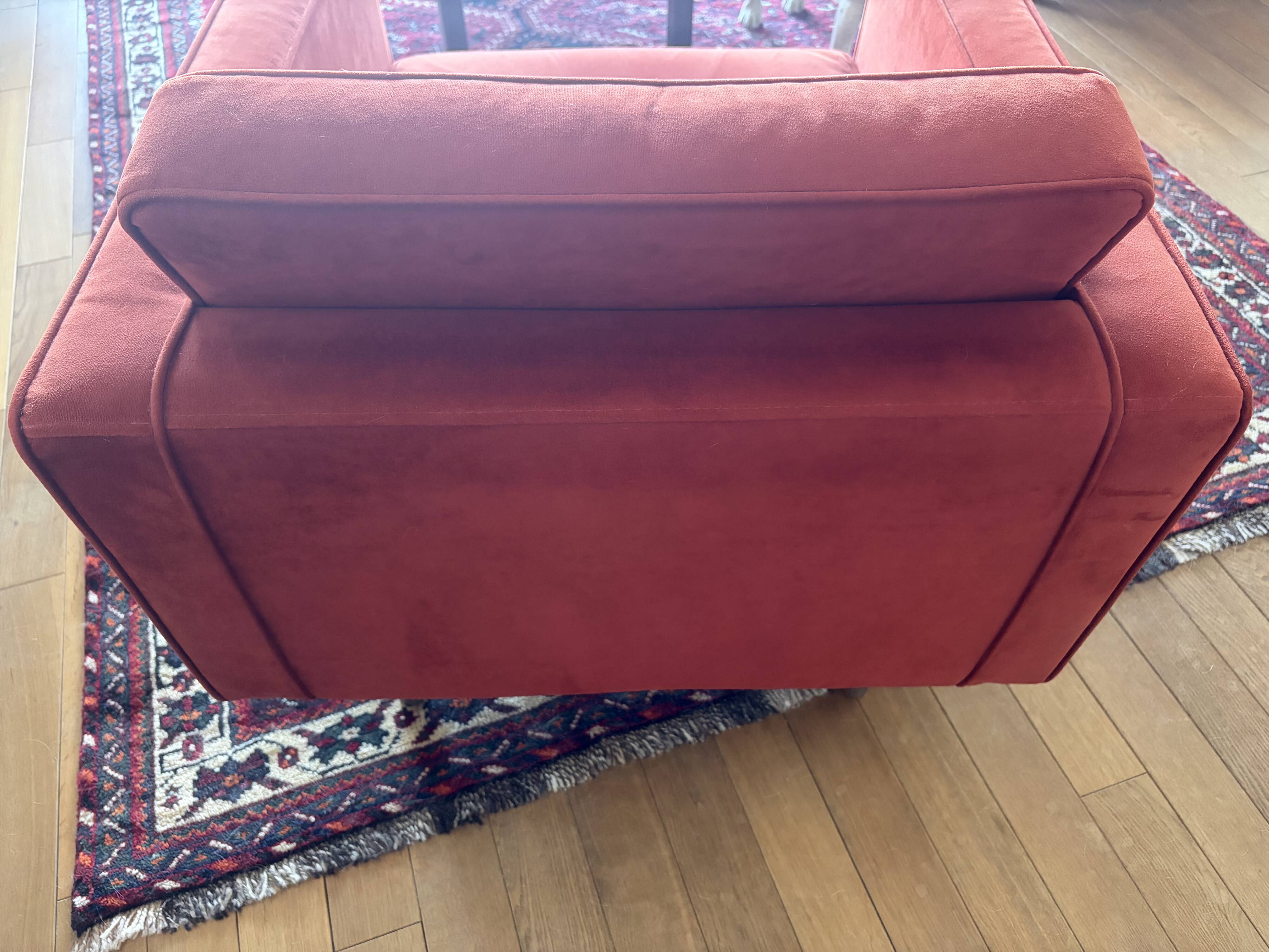 Wind armchair in caramel/brown velvet