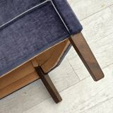 1960s, Danish 2-seater sofa, original blue furniture velour, beech wood.
