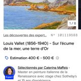 Post-Impressionist painting by Louis VALLET, oil on cardboard, Norman seascape.