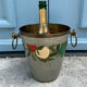 French Cloisonné Champagne Bucket with Fruit Garland & Brass Handles