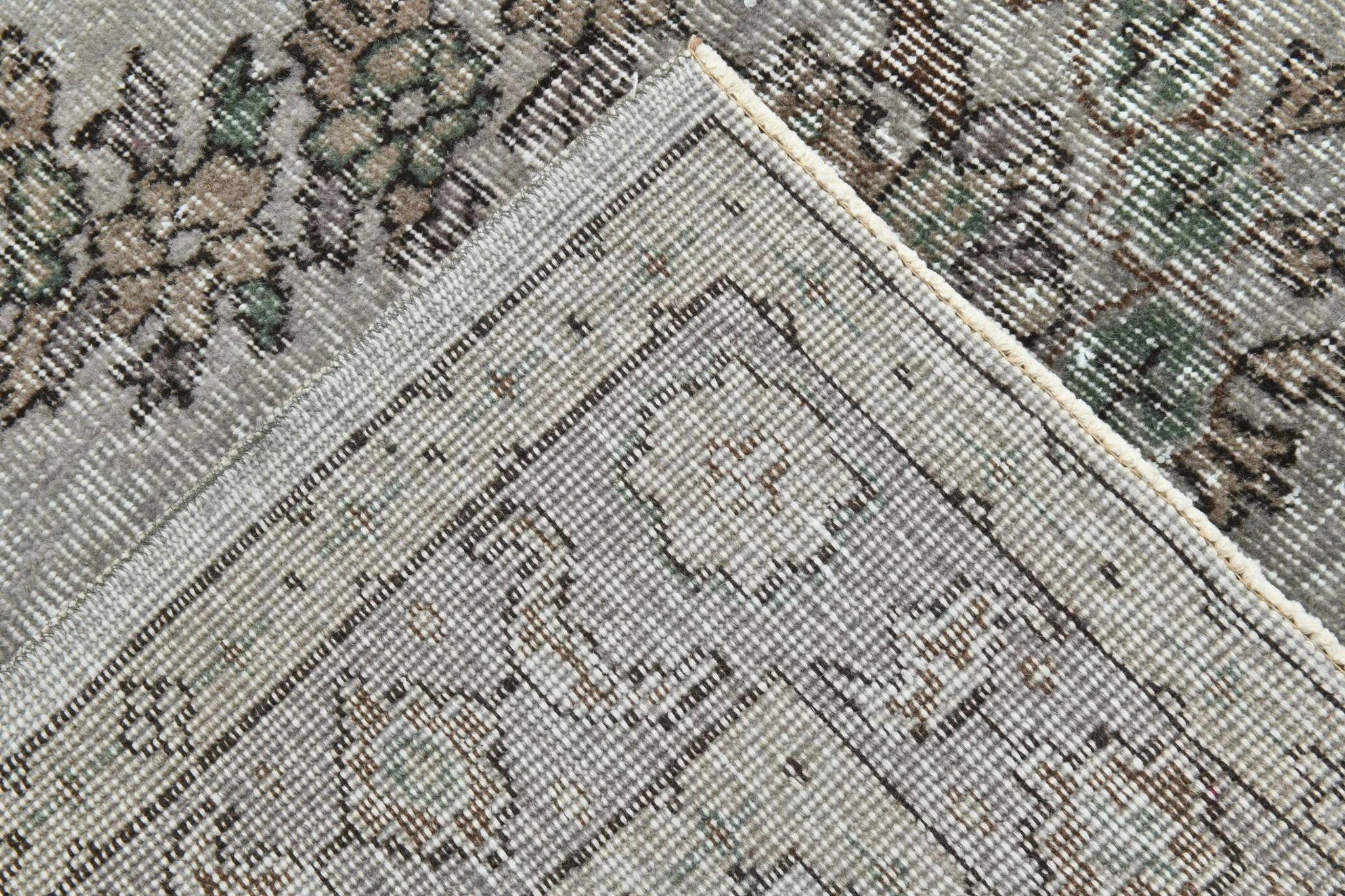 5x9 Gray & Black Oriental Vintage Rug 170x275Cm SK 6991