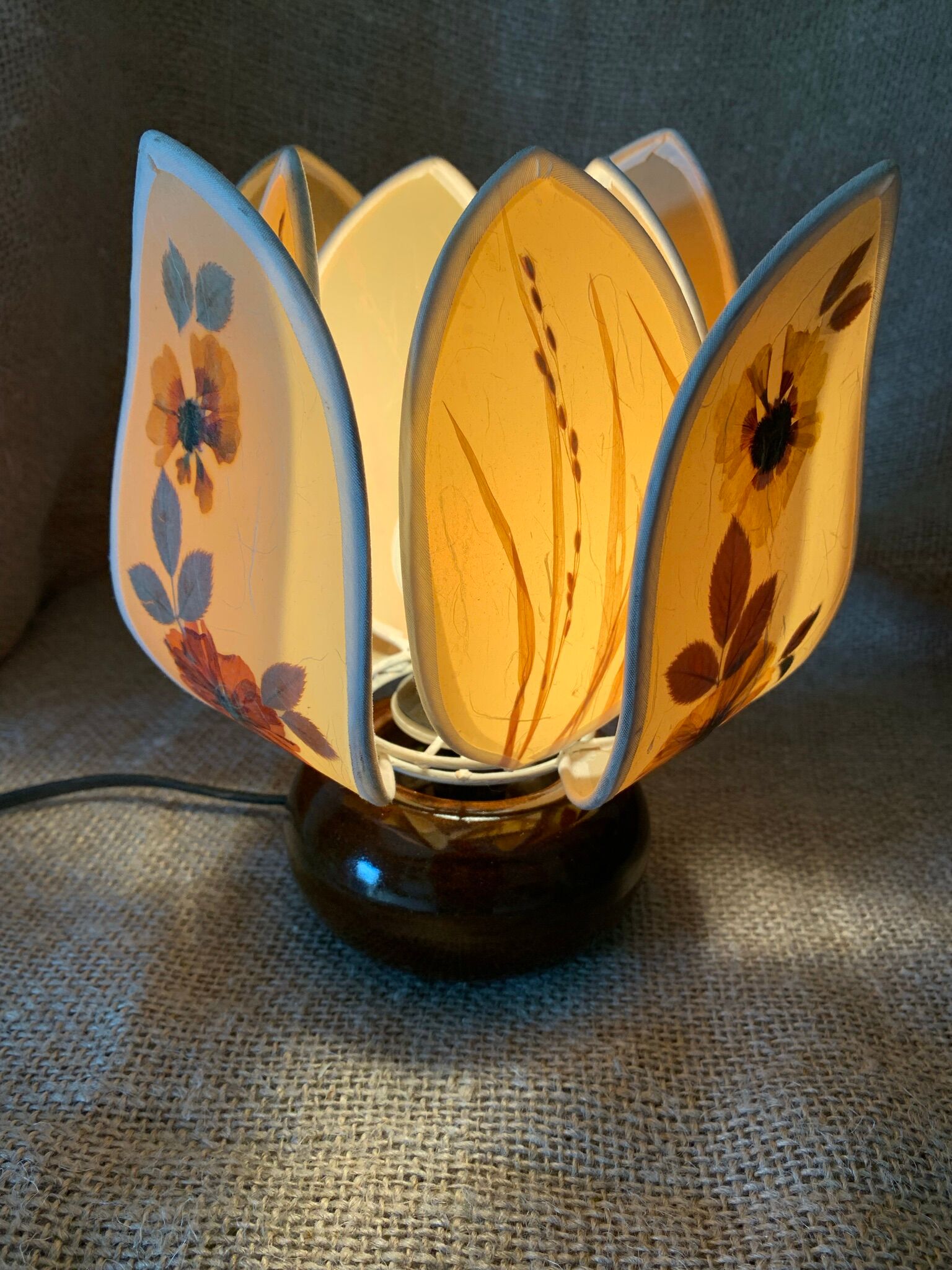 Vintage stoneware lamp