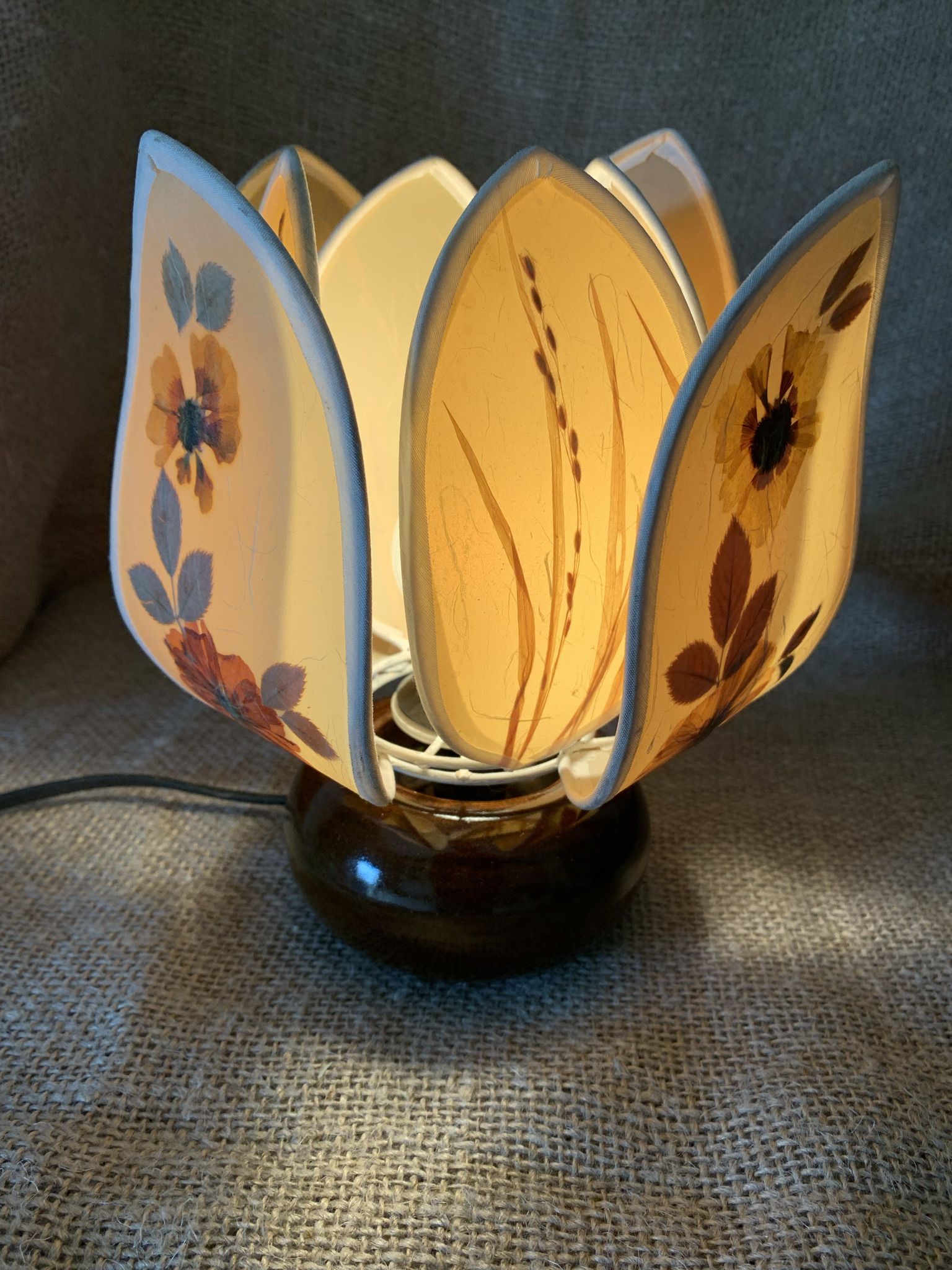 Vintage stoneware lamp