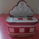 Matchbox in enamelled sheet metal Art Deco white/red