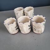 Set of 5 glazed ceramic coffee mugs
