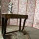 Art Deco console table in oak and walnut – chic and elegant beige marble top