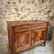 Antique French Walnut Sideboard - 19th Century Buffet with Drawer and Double Doors - Rustic Farmhouse Storage
