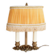 Lampe bouillotte 2 feux en laiton doré , lampe de chevet