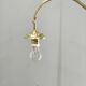 Italian Art Deco Brass Floor Lamp with Glass Globe, 1930s