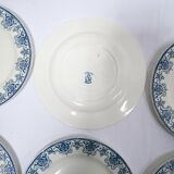 Series of 10 old Terre de Fer plates by L.G. for the earthenware factory of Clairefontaine