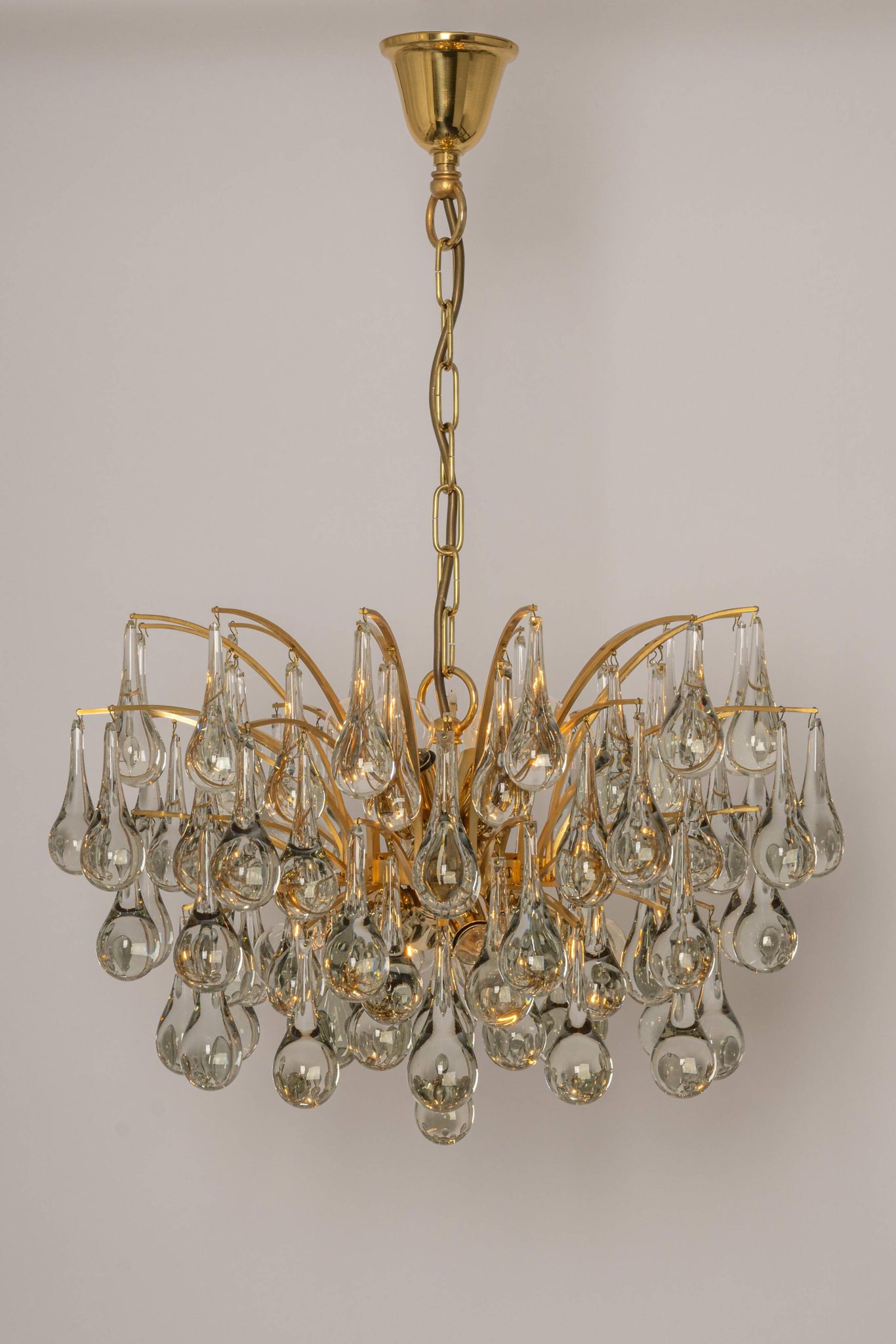 Murano glass drop-shaped chandelier, Christoph Palme, Germany, 1970s