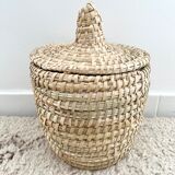 Panier osier avec couvercle