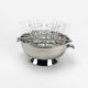 Silver metal and glass caviar serving