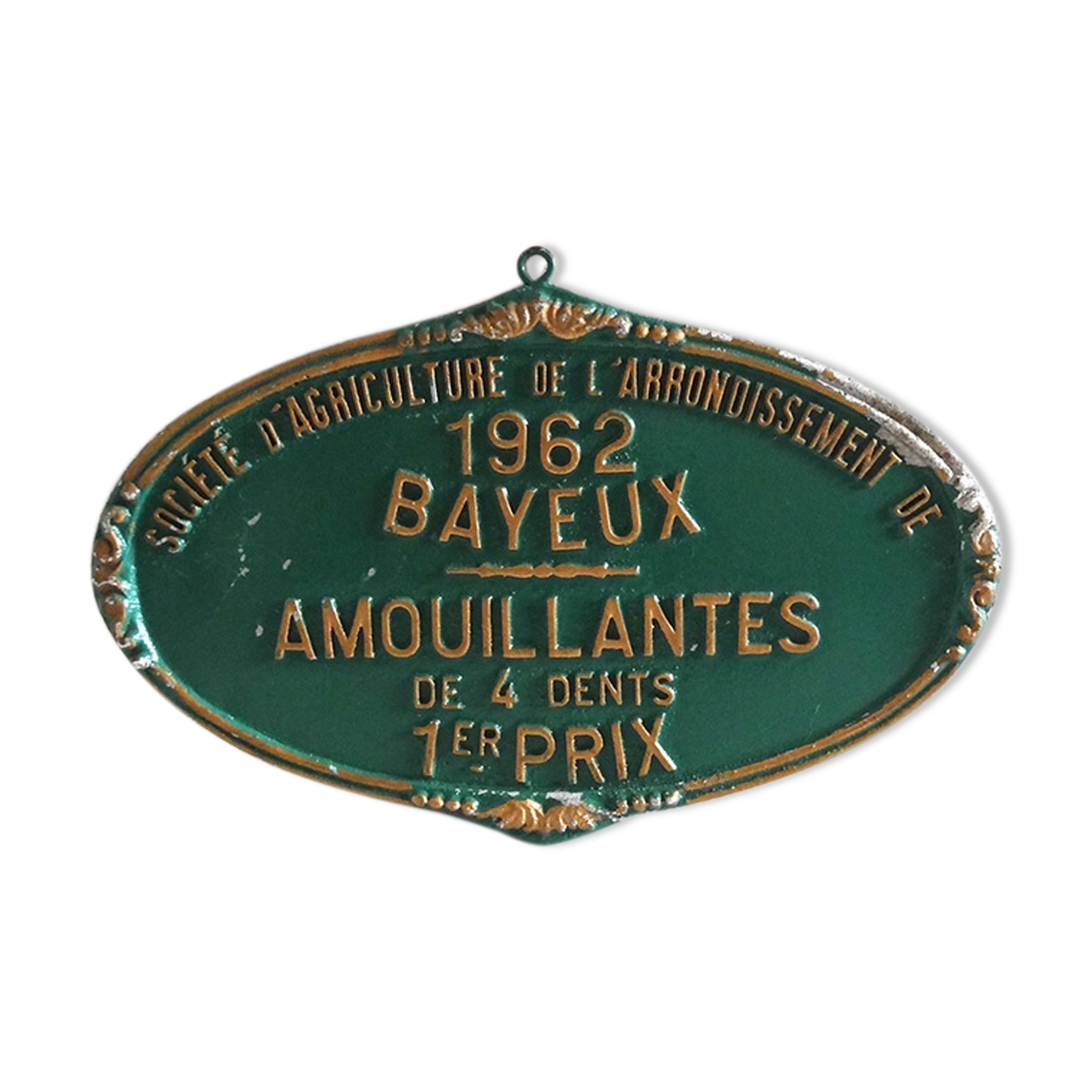 Plaque agricole ancienne verte années 60