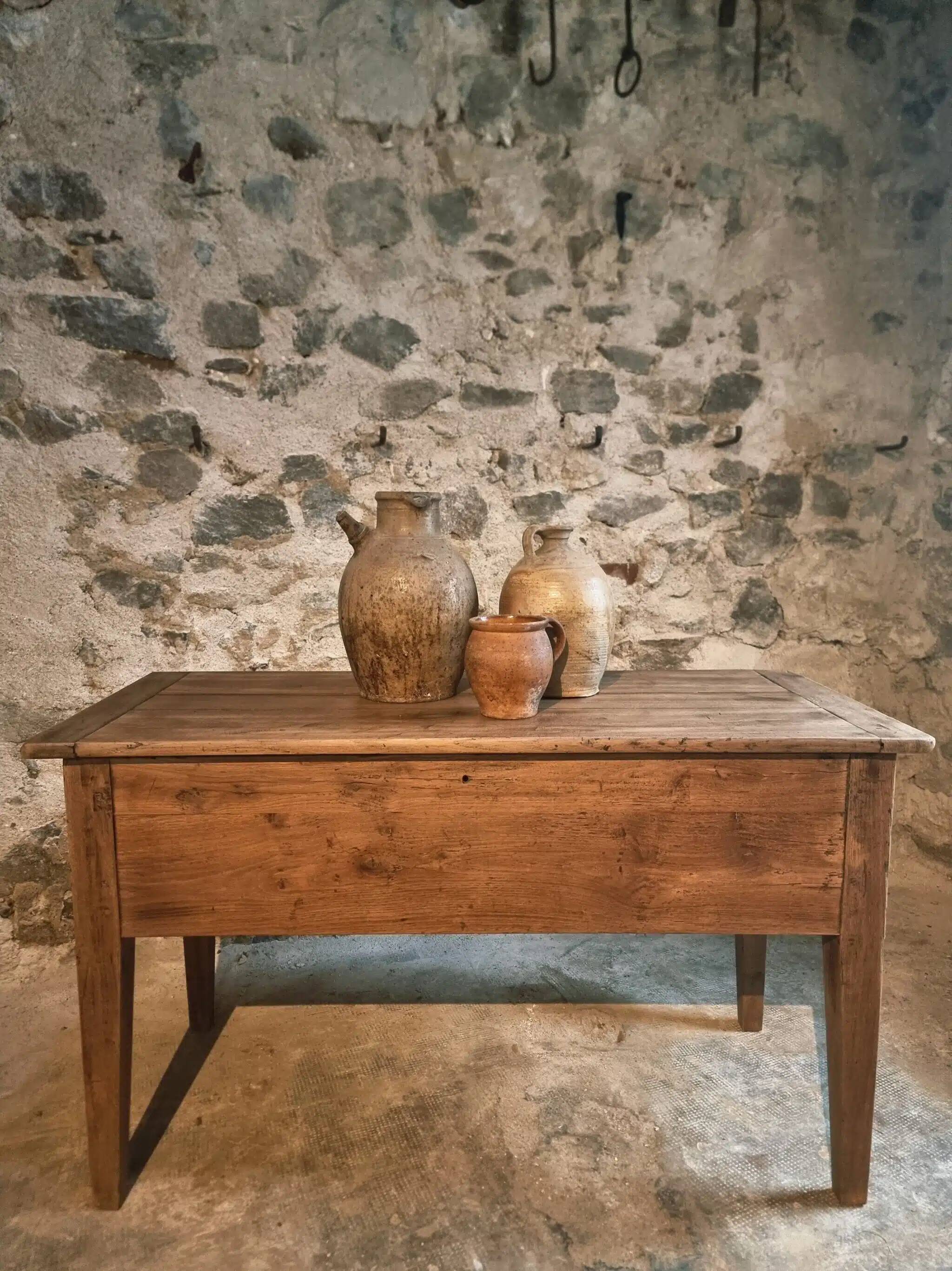 Ancien pétrin français en chêne, XIXe siècle